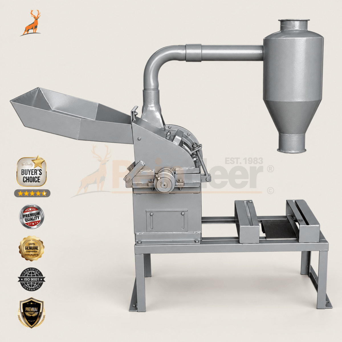 máquina de moer pimenta de 3 cv - vista principal da máquina - reindeer machinery