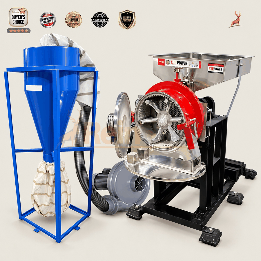 atta chakki de 15 cv - máquina com ciclone e soprador - reindeer machinery
