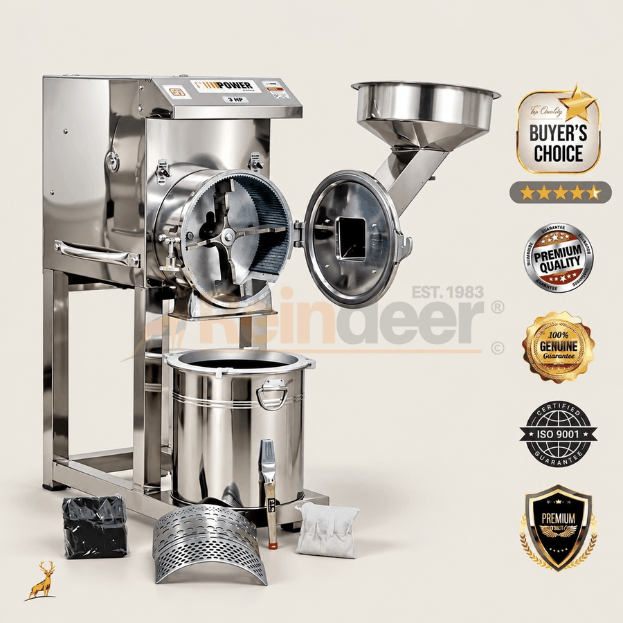 atta chakki de 2 cv – vista frontal – Reindeer Machinery