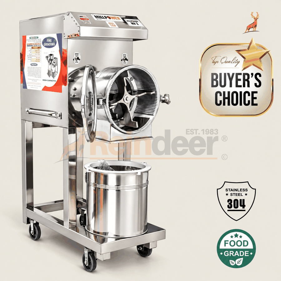 atta chakki de 3 cv - vista lateral - Reindeer Machinery