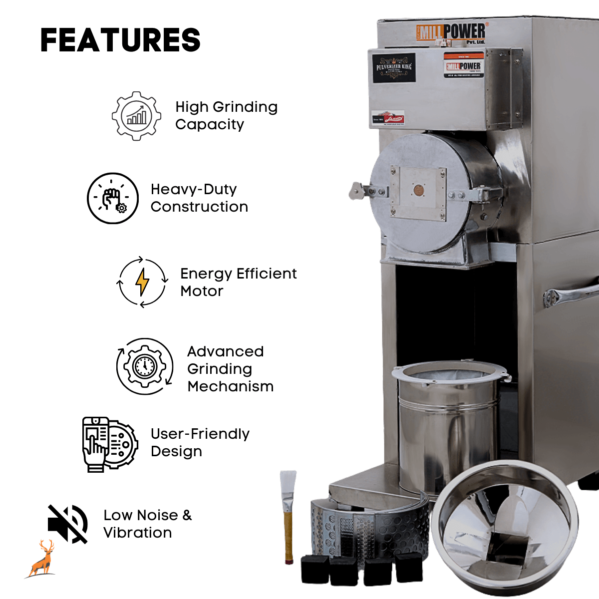 atta chakki de 5 cv - recursos - reindeer machinery