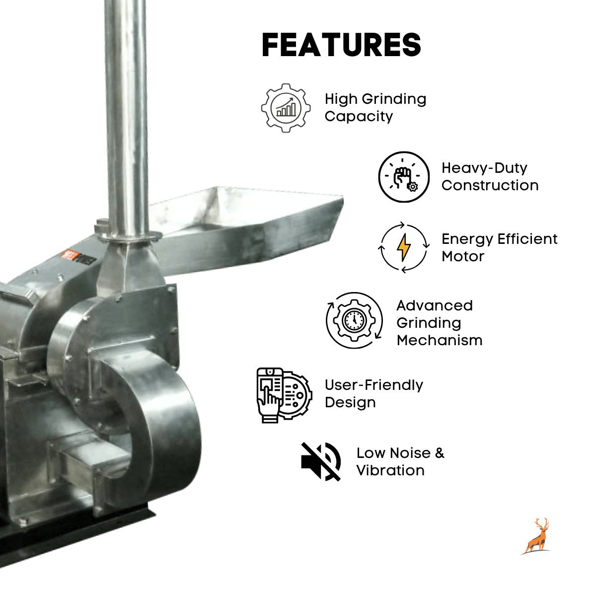 máquina de moer pimenta - características - reindeer machinery