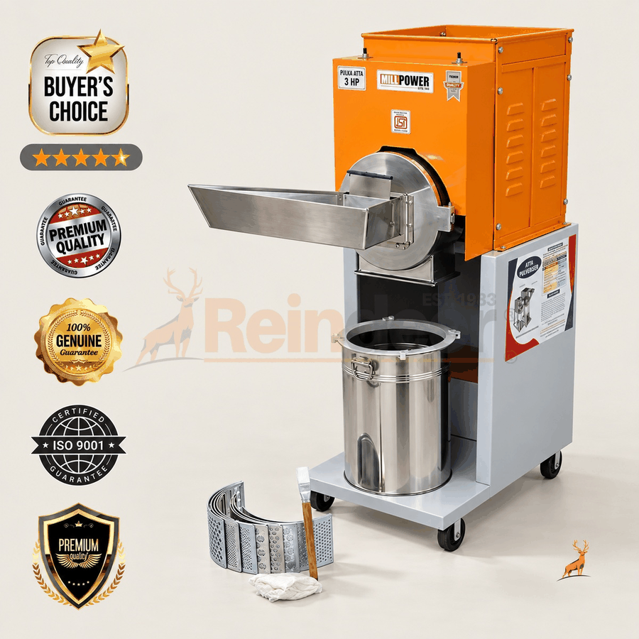 atta chakki de 3 cv - máquina com acessórios - reindeer machinery