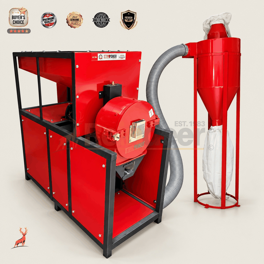atta chakki comercial - máquina com soprador e ciclone - reindeer machinery