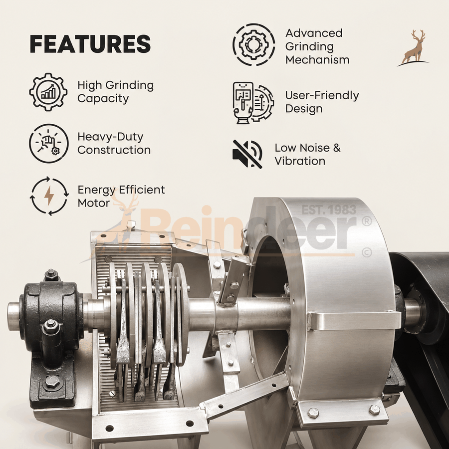 máquina de moer açafrão-da-terra - características - reindeer machinery