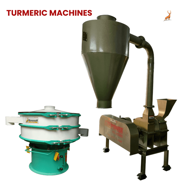 máquina de pó de cúrcuma - máquina com peneira vibratória - reindeer machinery